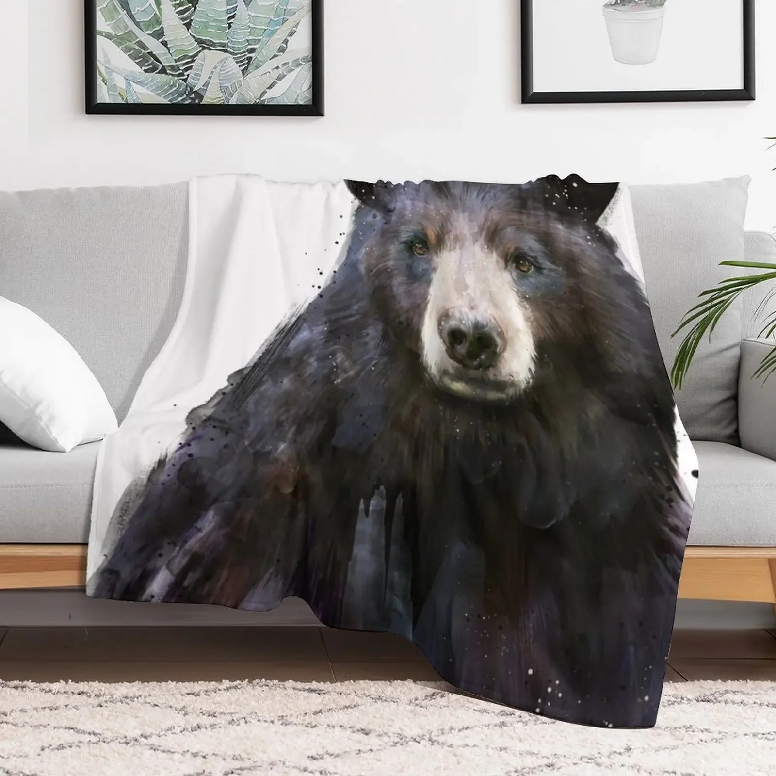 Black Bear Throw Blanket Cute Retros Extra Large Throw Blankets