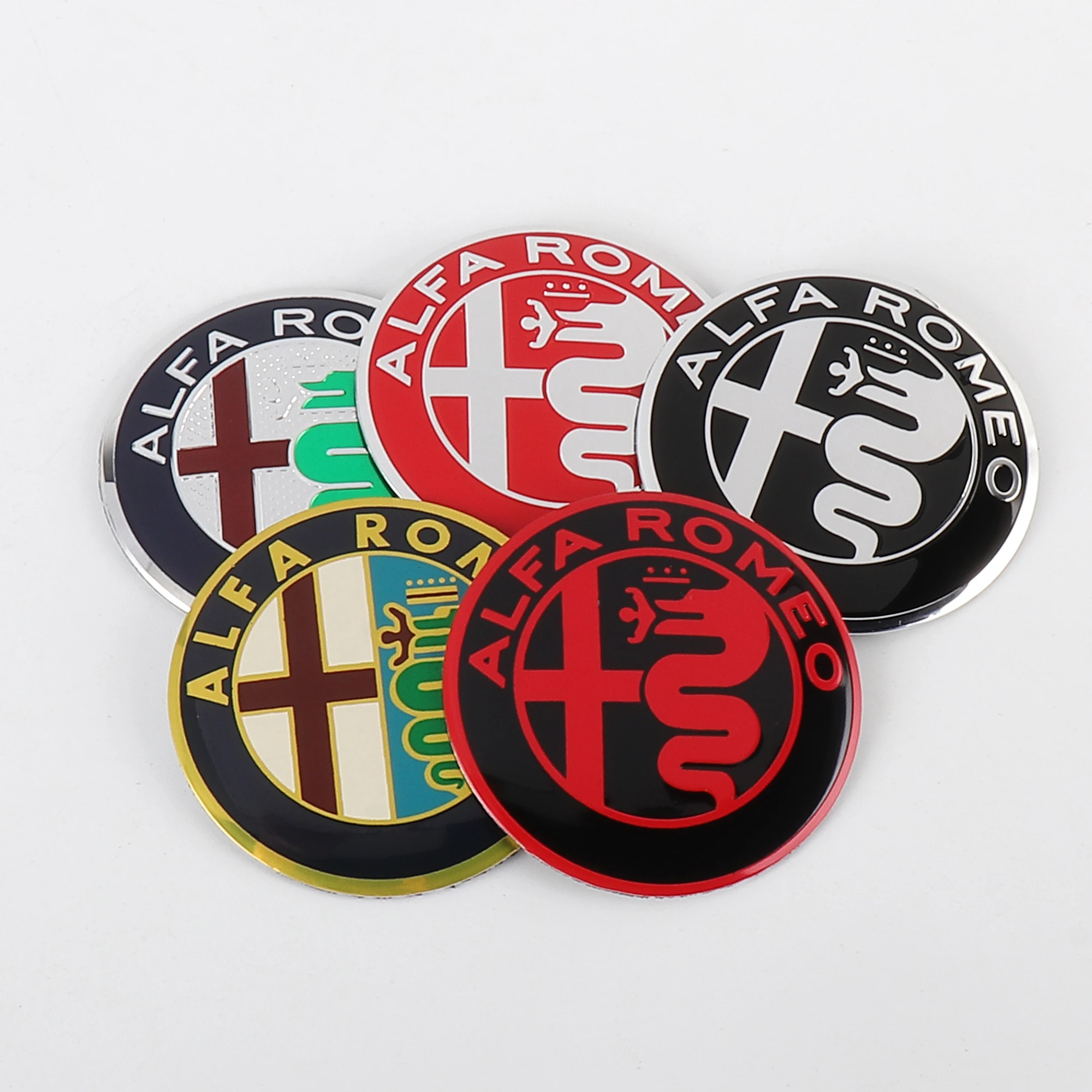 4Pcs 56/60MM Car Wheel Center Hub Caps Logo Sticker Cover For Alfa Romeo Giulia Stelvio Giulietta 156 159 147 Mito Tonale GT 166