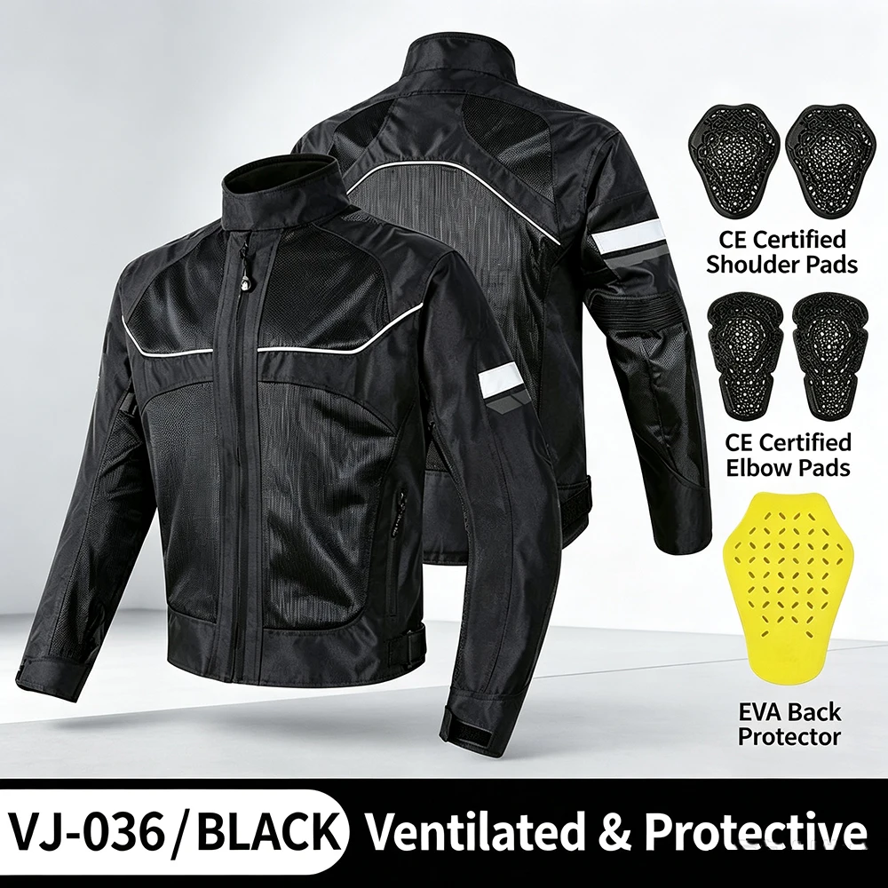 Motorcycle riding suit summer anti-drop mesh breathable locomotive suit four seasons jacket racing suit rider reflective