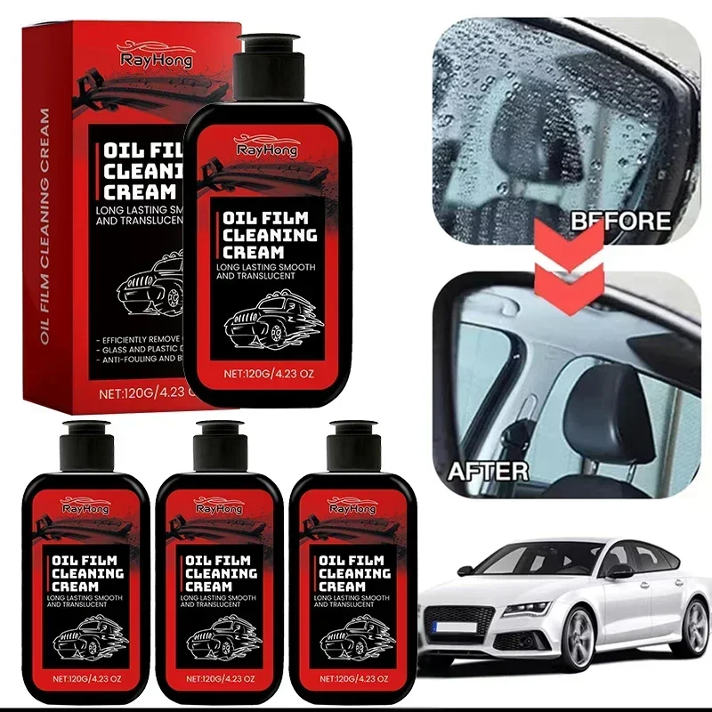 Car glass oil film cleaning paste effectively cleans glass stains, oil stains, and provides clear visibility 120ml