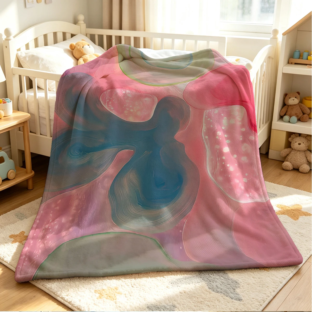 Color Flow Flannel Blanket Warm Soft Halloween Christmas Couch Warm Cozy Decorative Decor Gift for All Season
