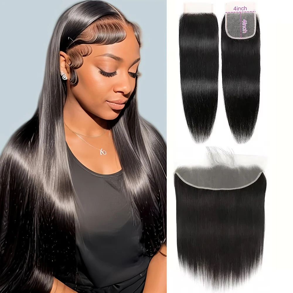 13 × 4 HD 透明レース前摘み 8-22 インチ 1B 黒色 100% 人毛ウィッグ 2 × 6 4 × 4 5 × 5 レース閉鎖女性のための