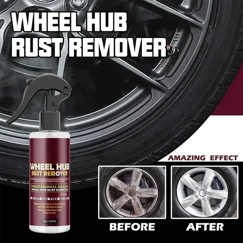 Rust Remover For Car 100ml Gentle Rust Removal Spray Wheel Hub Cleaner Fast Acting Remove Rust Spots From Car Paint Car Iron