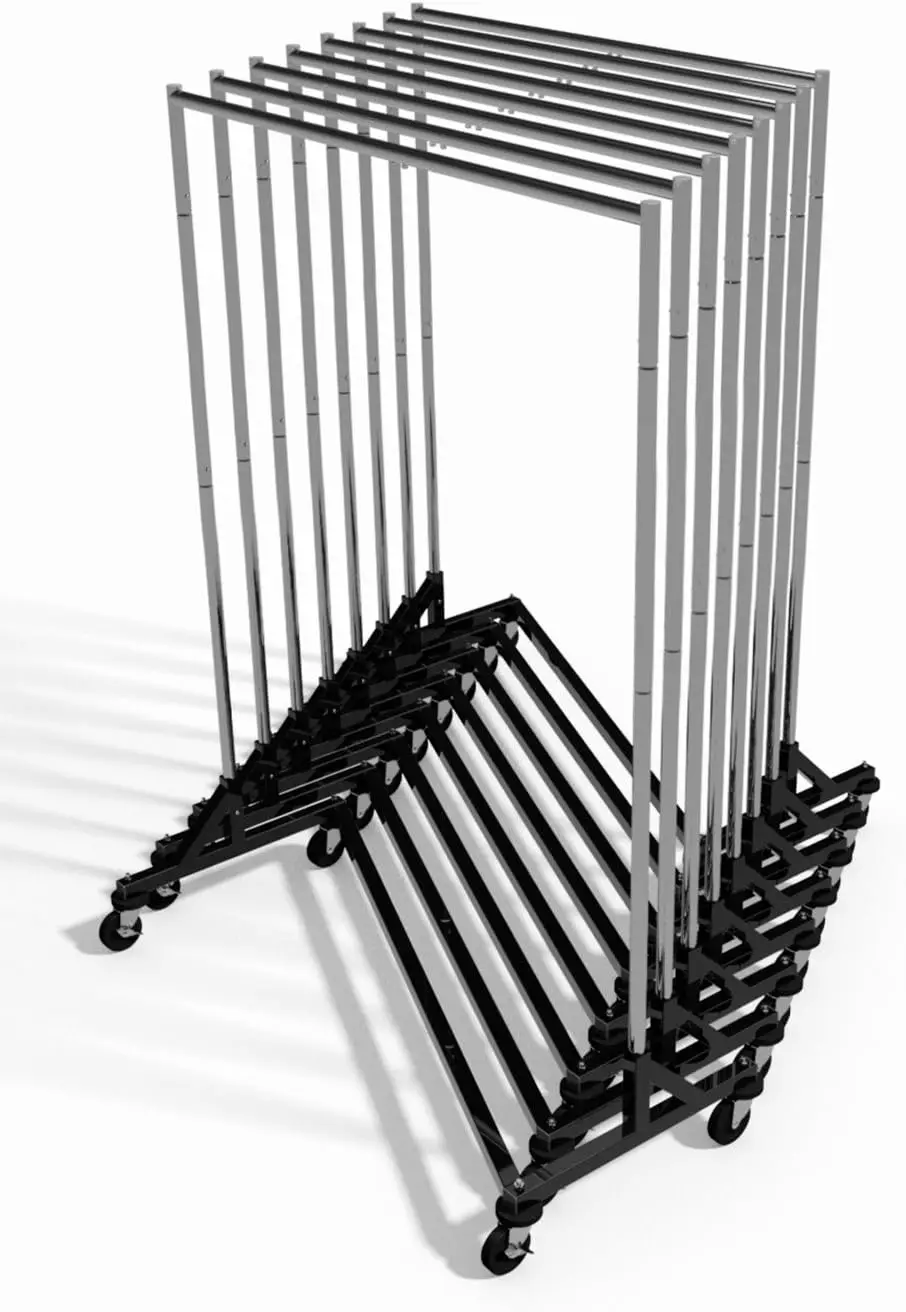 Z-rack de ropa comercial, plateado/negro