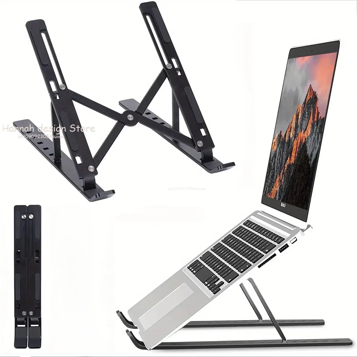 Universal Laptop Stand Adjustable Notebook Holder For Macbook Non-slip Foldable Cooling Base Bracket For Laptop/ Tablet/ Phone