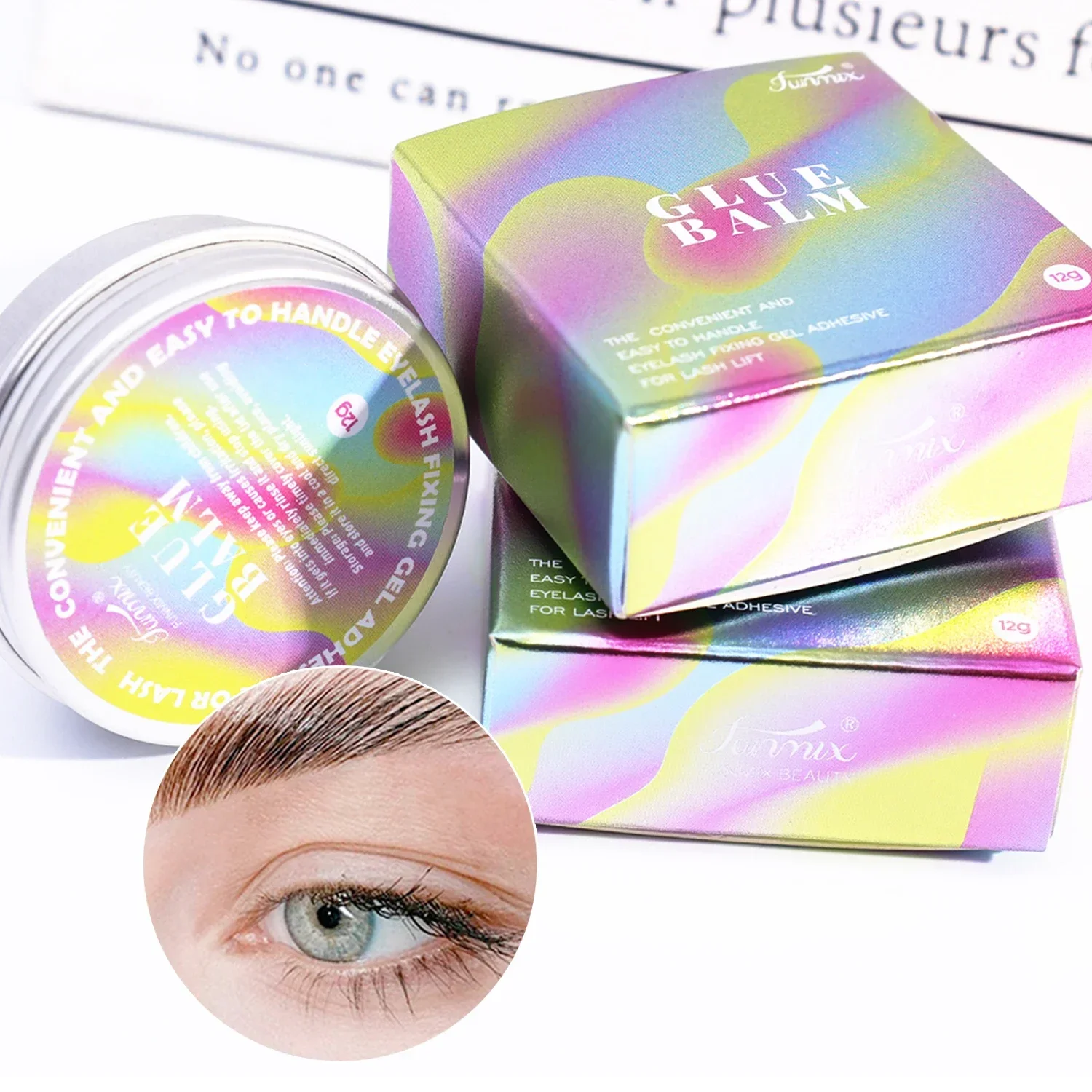 12g Eyelash Lifting Balm Wax กันน้ํา Eyelash Curling Extension ไม่ระคายเคือง Solid Eyebrow กาว Lash Fixing Lift เครื่องมือแต่งหน้า