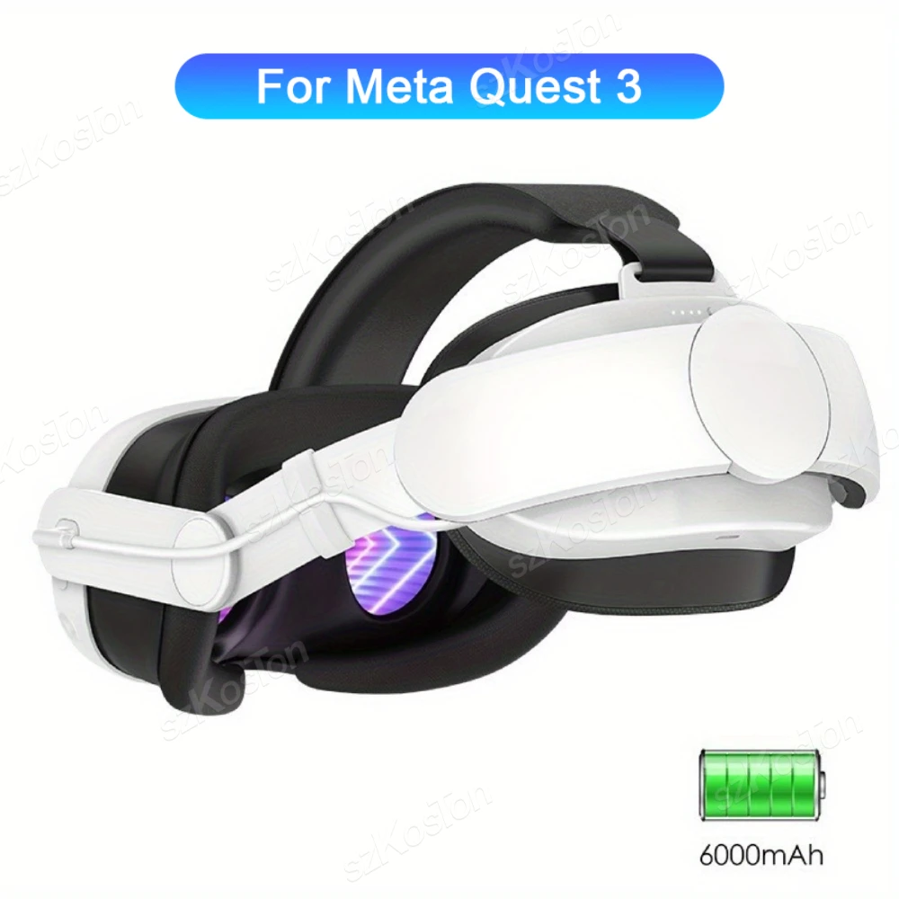 

Rechargeable Head Strap for Meta Quest 3 VR Headset with 6000mAh Battery 18W Fast Charging Elite Strap for Quest 3 Accessories