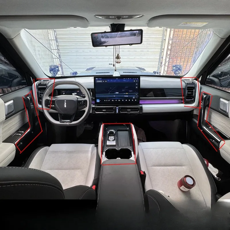 

Interior modification door handle central control gear shift panel decorative frame For Chery ICAR 03 ABS Windows Control Panel