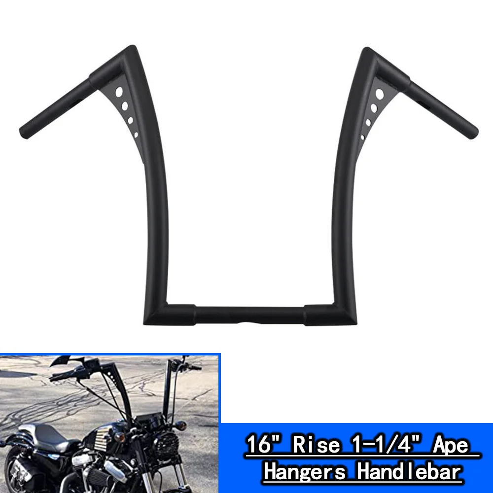 Motorcycle Accessories Fat Chizeled Ape Hanger Handlebar 16 inches matte black suitable for Harley Sportster 1200 series model