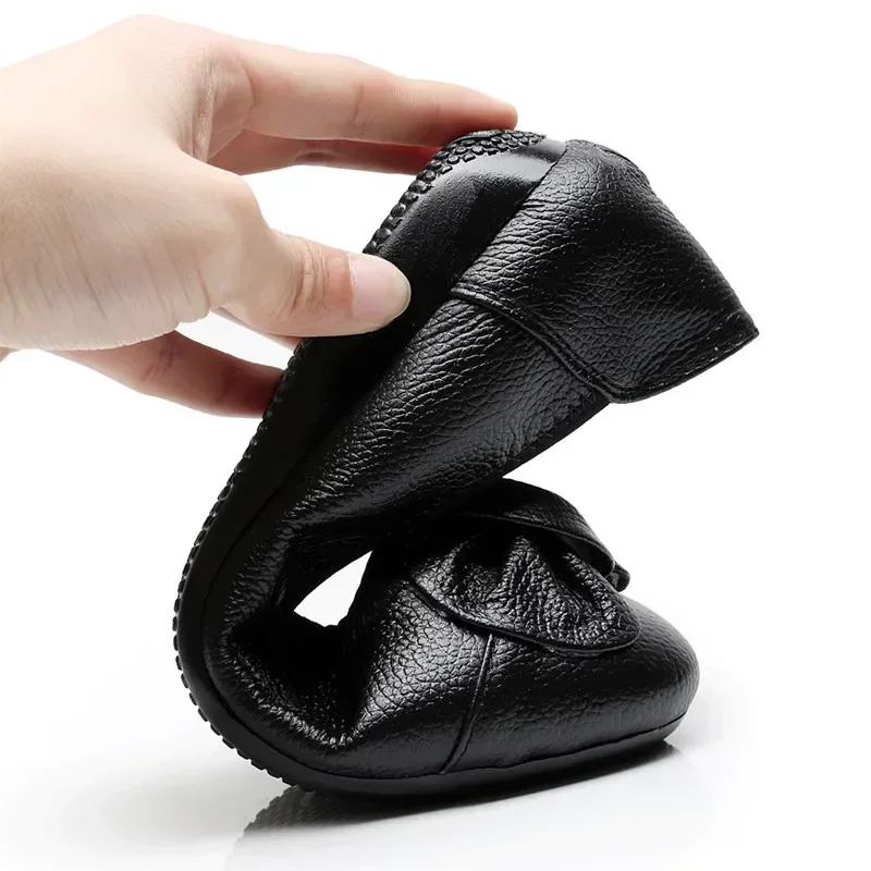 BEYARNE Genuine Leather Shoes Women Butterfly-knot Loafers Women Flats Ballet Autumn Winter Casual Flat Shoes Woman Moccasins