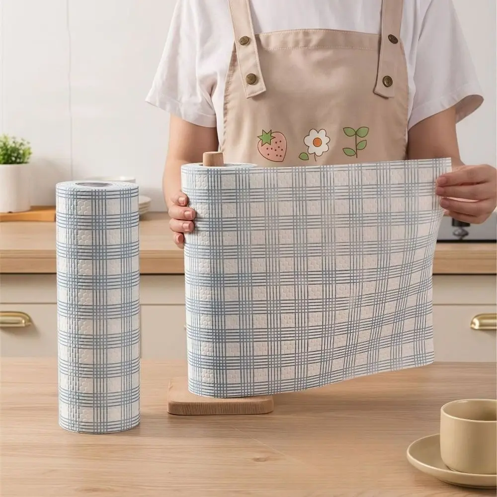 1Roll/400Sheets Non-woven Fabric One-Time Dishcloth Thickened Degreased Non-Stick Oil Cloth Dry Wet Dual-Use Reusable