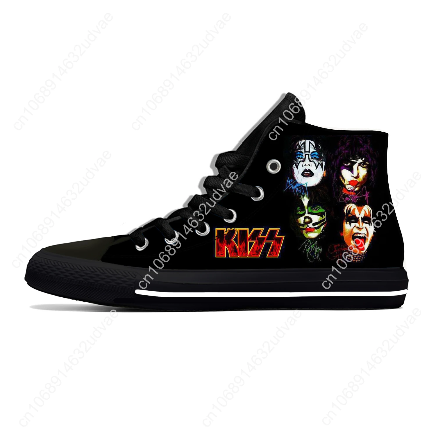 Hot Summer Heavy Metal Music Kiss Rock Band Novelty Casual Latest Shoes High Top Men Women Fashion Sneakers Classic Board Shoes