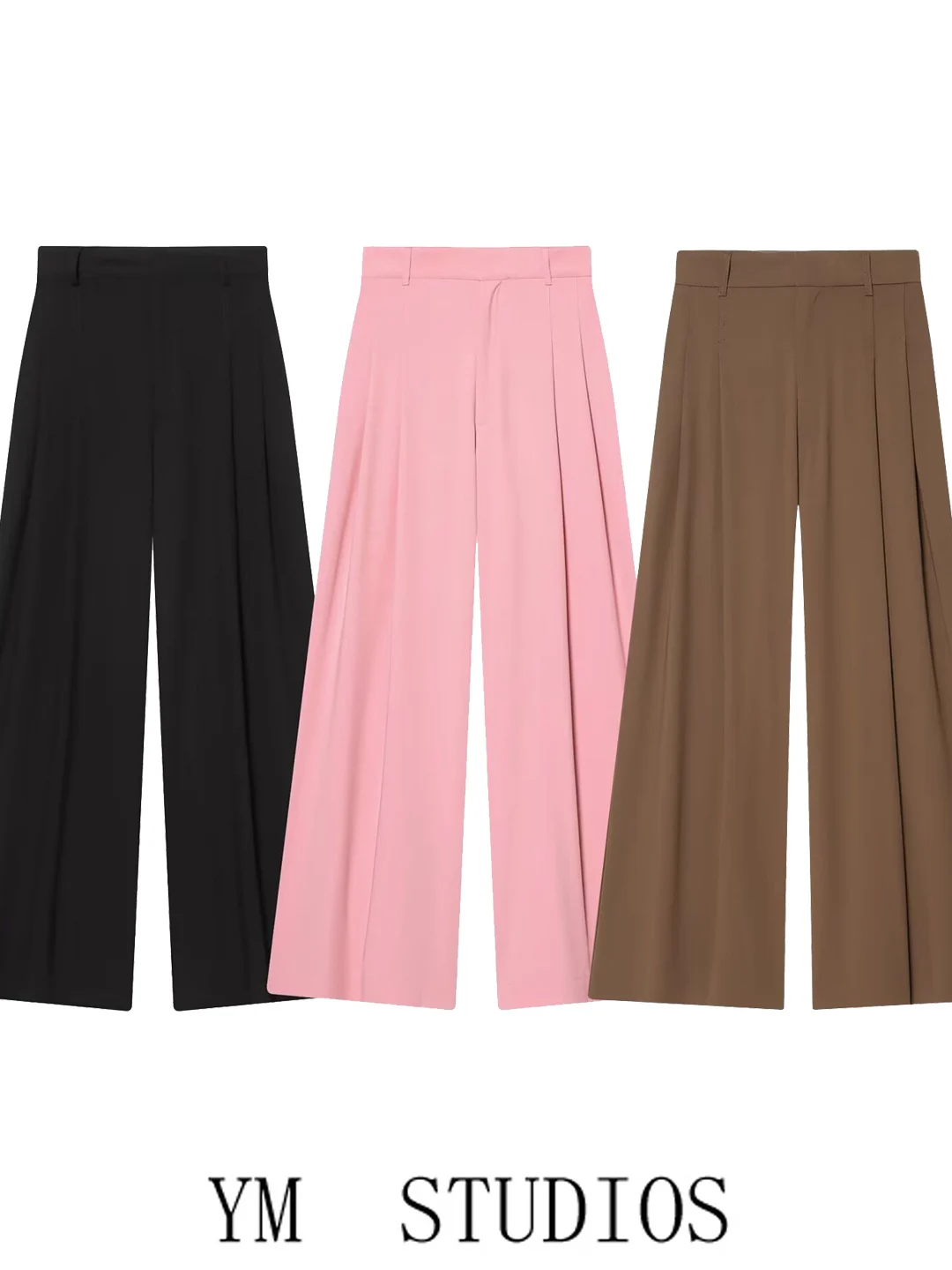 Casual Wide Leg Pants for Women Office Commute Long Leg Lengthening Drapey Suit Pants Trendy American Style Business Casual