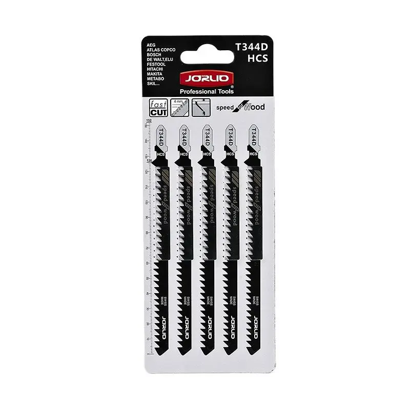 Juego de cuchillas de rompecabezas T344D, vástago en T recto para corte rápido, construcción gruesa, madera contrachapada, núcleo de madera