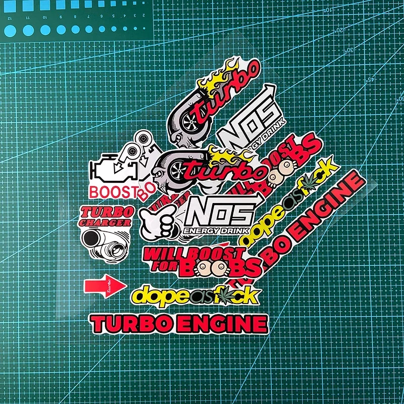 مجموعة واحدة من ملصقات الرنانة العصرية، ملصق تلقائي بطابع توربو، ملصق رائع للتخصيص، عنصر نمط السيارة المميز" #2