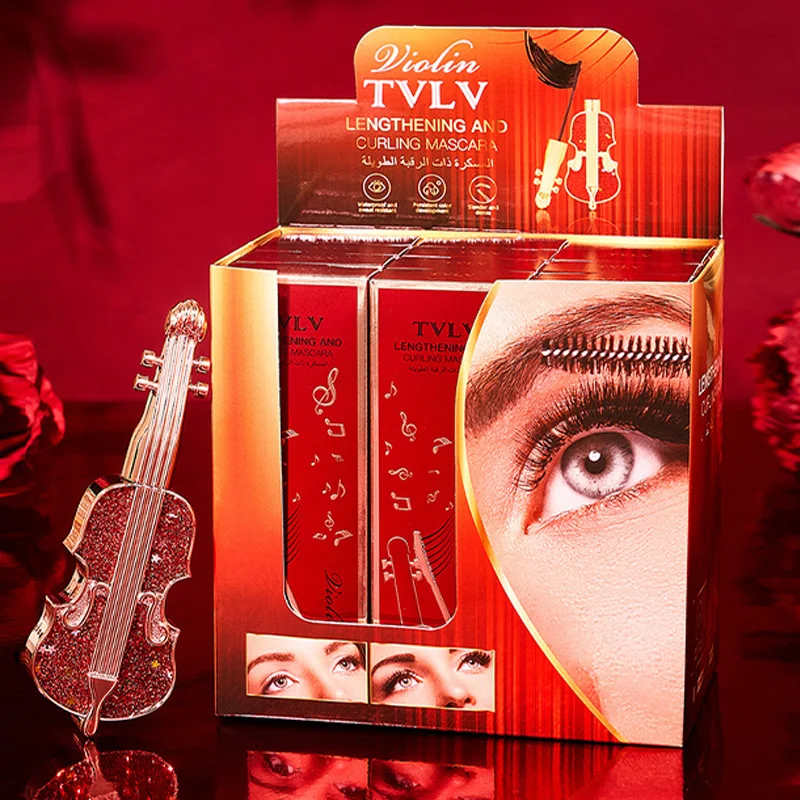 Violin Mascara Long-lasting Makeup Long Curling Shaping Mascara Natural Black Waterproof Sweat-proof Thick Lengthening Mascara