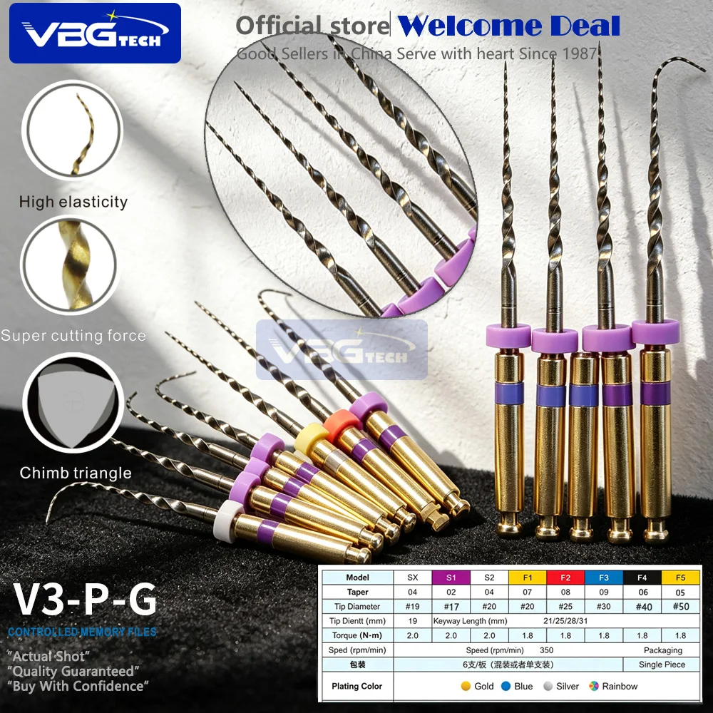 Dental Niti Blue/Gold Heat Activated Endo Files Engine Use Root Canal Rotary Files 31mm SX-F3 Dentistry Instrument Endodontic F1