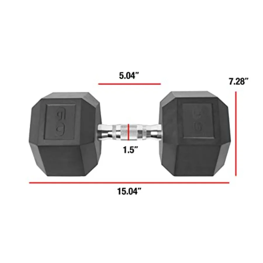 Rubber Coated Solid Steel Cast-Iron Hex Dumbbells Black Pair for Muscle Toning and Full Body Workout Home Gym Strength Training