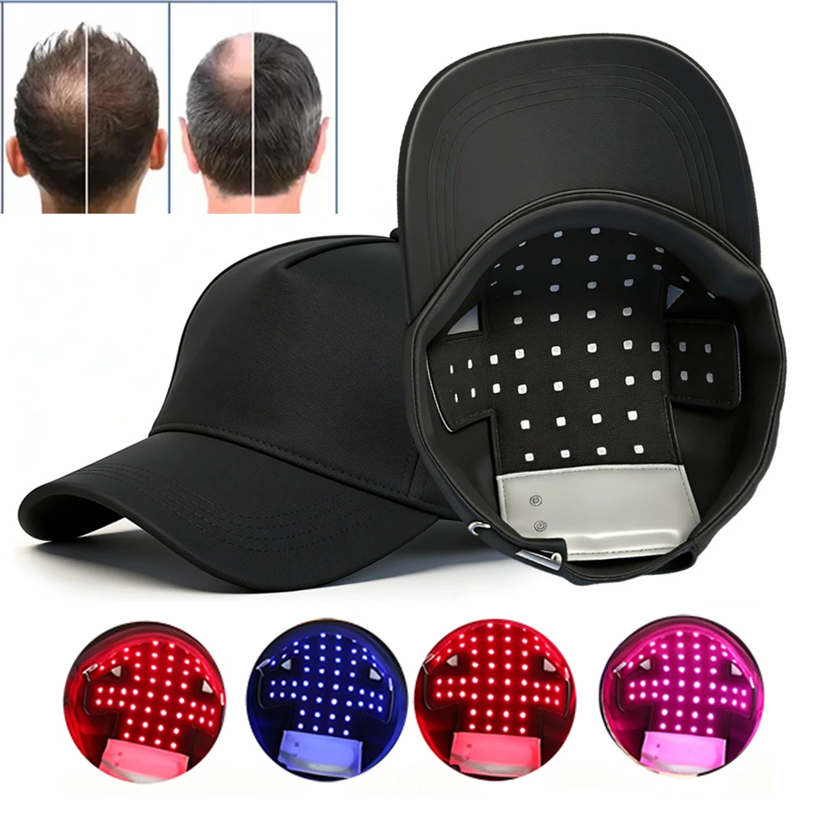 LED Red Light Therapy Cap Hair Growth Helmet Diode Hat Light Therapy Cap for Hair Regrowth and Hair Loss Treatment Beauty Device