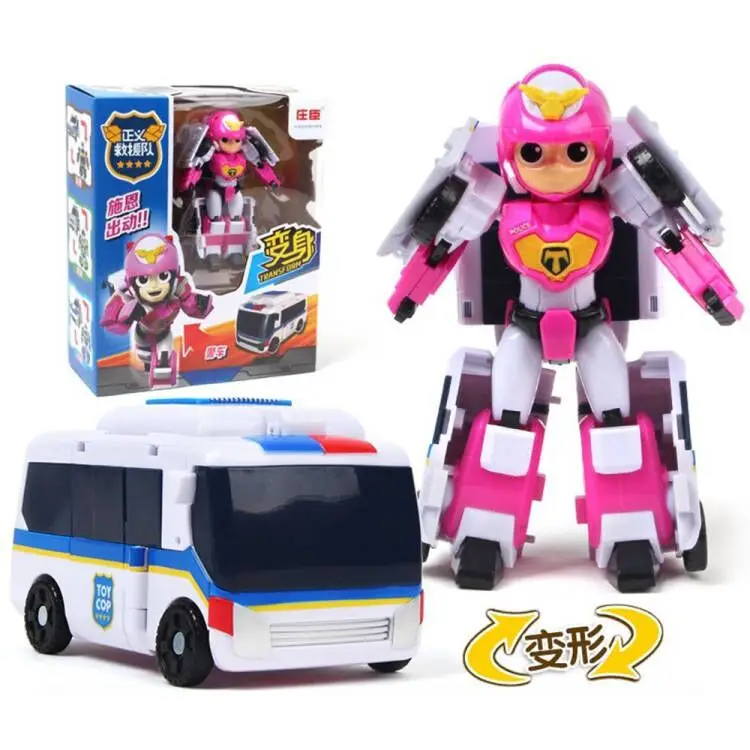 Transformation Auto Toy Cop Justice Rescue Team Car Transform Robot Mech Deformation Vehicle Action Figure Kids Toys child Gift