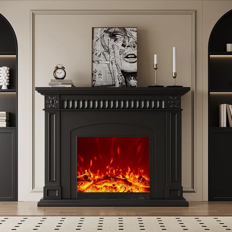 

Natural Retro Living Room Fireplace Black Cozy Narrow Corner Living Room Cabinets Luxury Decoration Mueble Salon Furniture Home