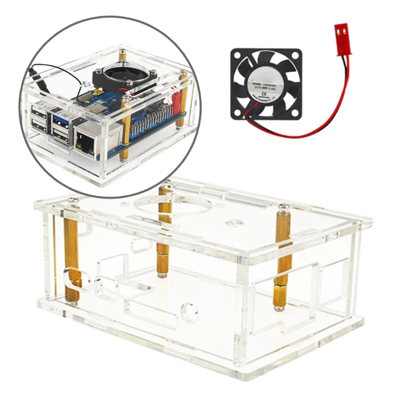 

Protector Case Enclosure For Orange CM4 AcrylicShell Clear Protective Box With Optional Cooling Fan