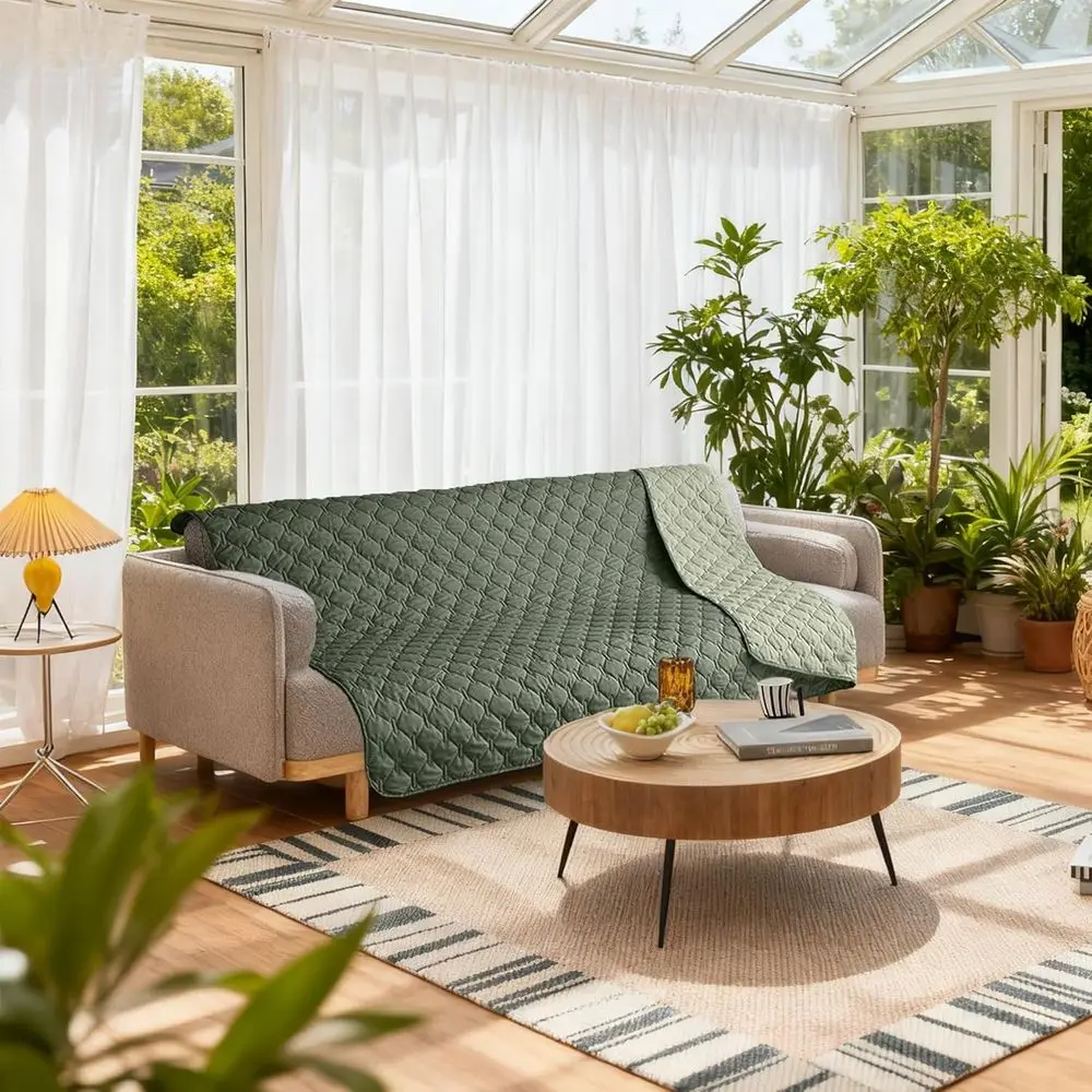 بطانية كبيرة للكلاب مقاومة للماء قابلة للعكس، غطاء ناعم للأثاث والسيارة والحيوانات الأليفة بألوان الزيتون (82 × 120 بوصة)