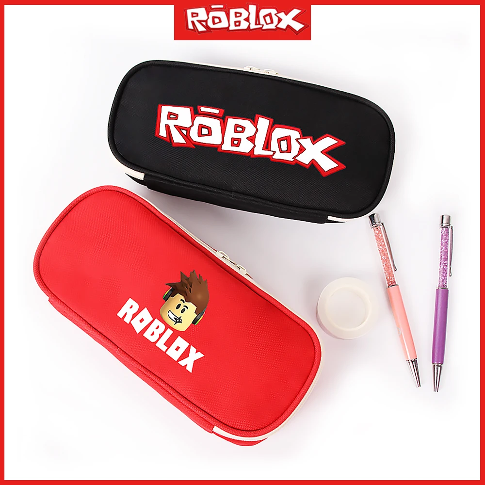 

2023 Roblox New Pen Bag Game Cartoon Printed Canvas Stationery Bag Zero Wallet Zipper Pen Box Student Storage Bag Halloween Gift