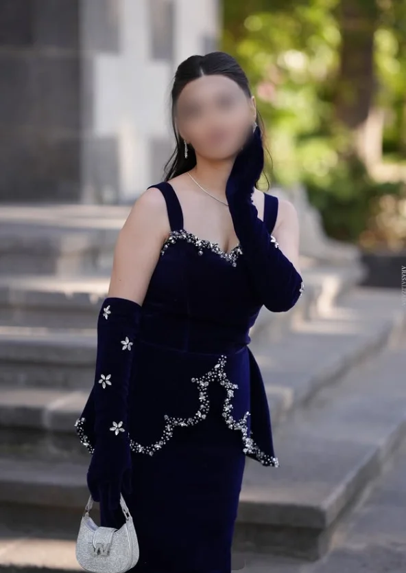 Customized Navy Blue Halter Gorgeous Evening Dress Ruffle Lace Slit Hem Fishtail and Floor Back Slit Gemstone Studded Formal