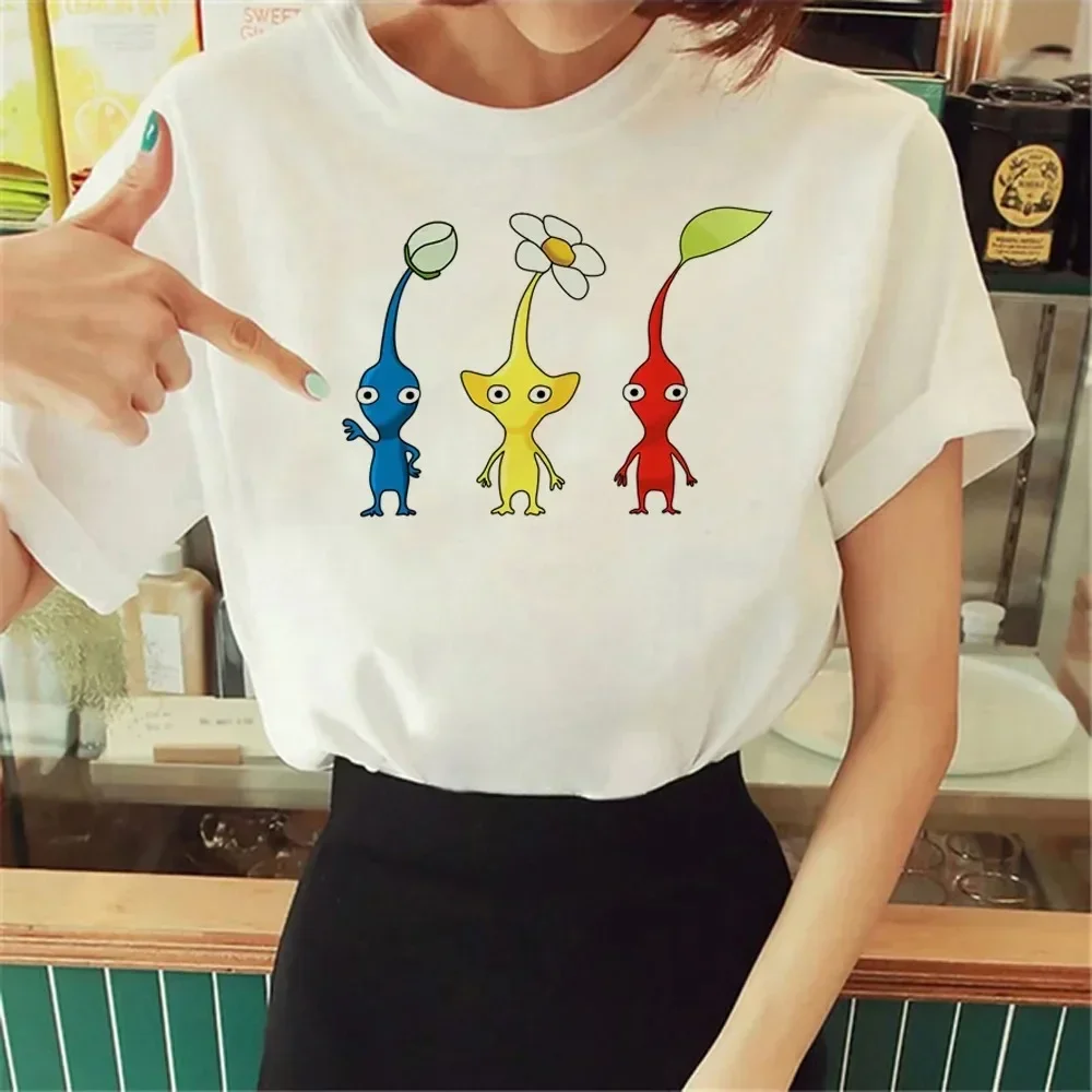 New Pikmin T-Shirt Women's Anime Comics Graphic T-Shirt Girls Comics Clothing Women's T-Shirt