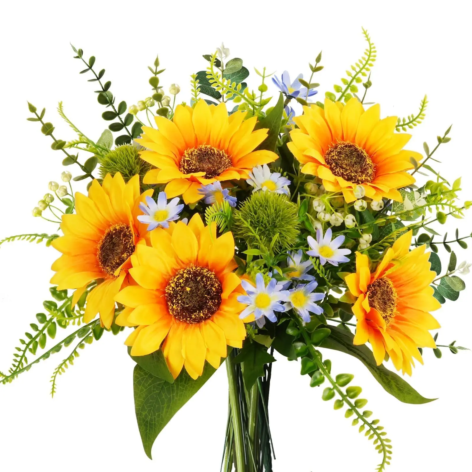 22pcs Mixed Artificial Sunflowers Arrangements for Bridal Bouquets Wedding Centerpieces Indoor Home Kitchen Office Table Decor