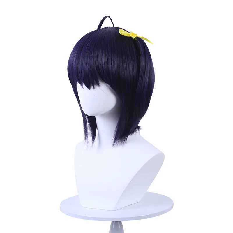 코스프레 애니메이션 의상을위한 합성 긴 파란색 가발 내열성 섬유 파티 여성 데일리웨어