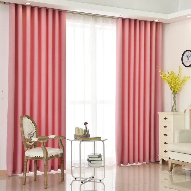 

European Style Linen Curtains for Living Room Bedroom Minimalist Valance Cortina Custom Solid Color Partittion Window Curtain