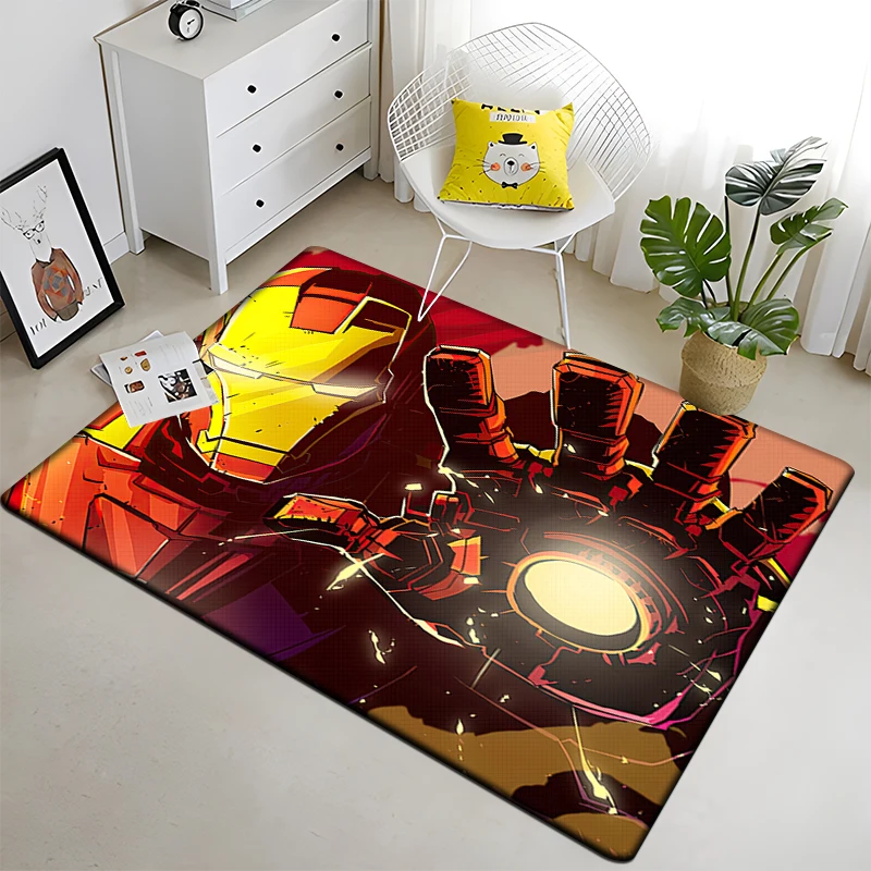 Marvel Iron Man Carpet, decoration Living room Bedroom floor mat Kitchen mat Bedroom Mat,bedroom decor birthday gift Yoga mat