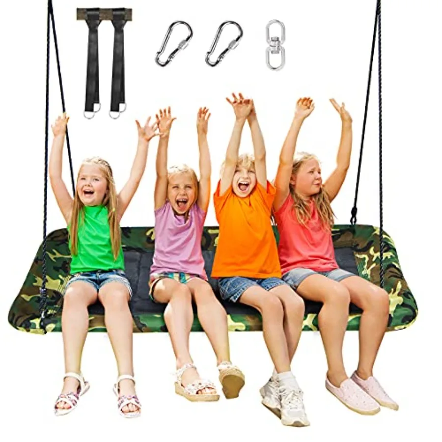 

700lb Giant 60'' Platform Tree Swing for and Adults, Wear- Resistant Indoor/Outdoor Rectangle Swing with Durable Steel Frame an