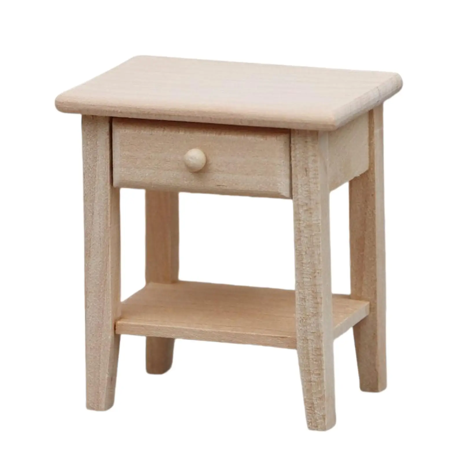 1/12 Scale Dollhouse Night Stands, Dollhouse Bedside Tables, Wooden Cabinet, Mini Furniture for DIY Model Decor Accessories