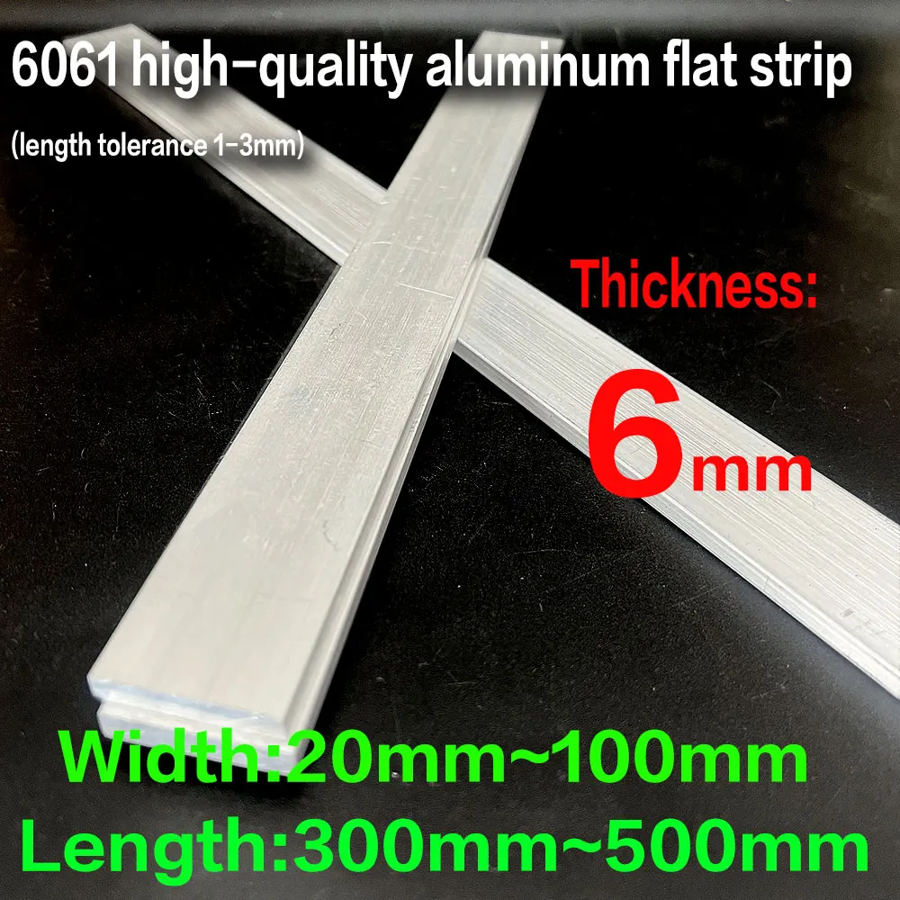 

6061 Aluminum Alloy Flat Bar Thickness 6 mm Width 20 25 30 40 50 60 70 80 90 100mm Length 300mm 400mm 500mm