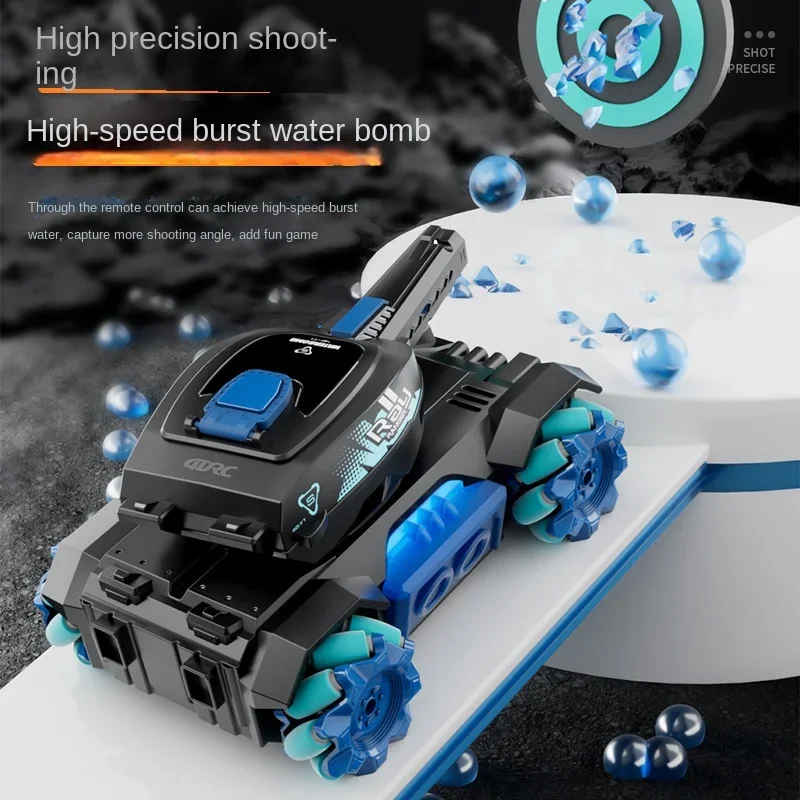 RC Car Children Toys 4WD Remote Control Tank, Lighting Spray Sound Effects Water Bomb Electric Armored Vehicle Kids Gift Set