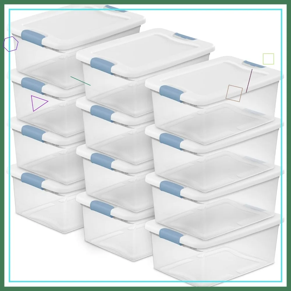 

Clear Plastic Under Bed Storage Bins with Lids, 15 Quart Heavy-Duty Organizing Containers for Closet Bathroom Office