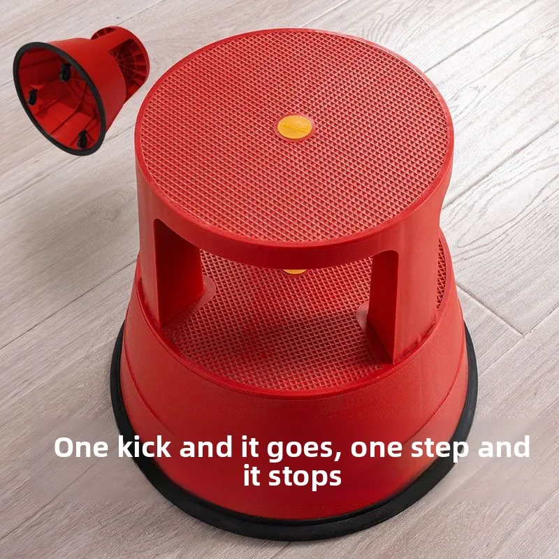 Climbing Pickup Stool Foot Stool Library Extra Thick Plastic Double-layer Non- Removable Multifunctional Dual-purpose Pickup