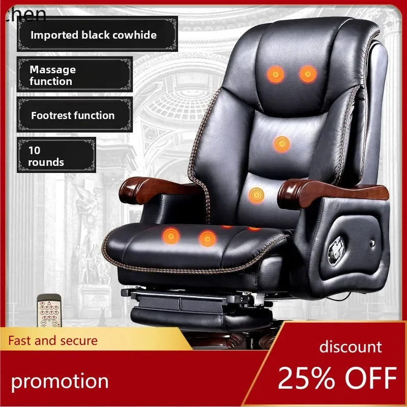 

ZML Office Chair Solid Wood Reclining Computer Chair for Home Use