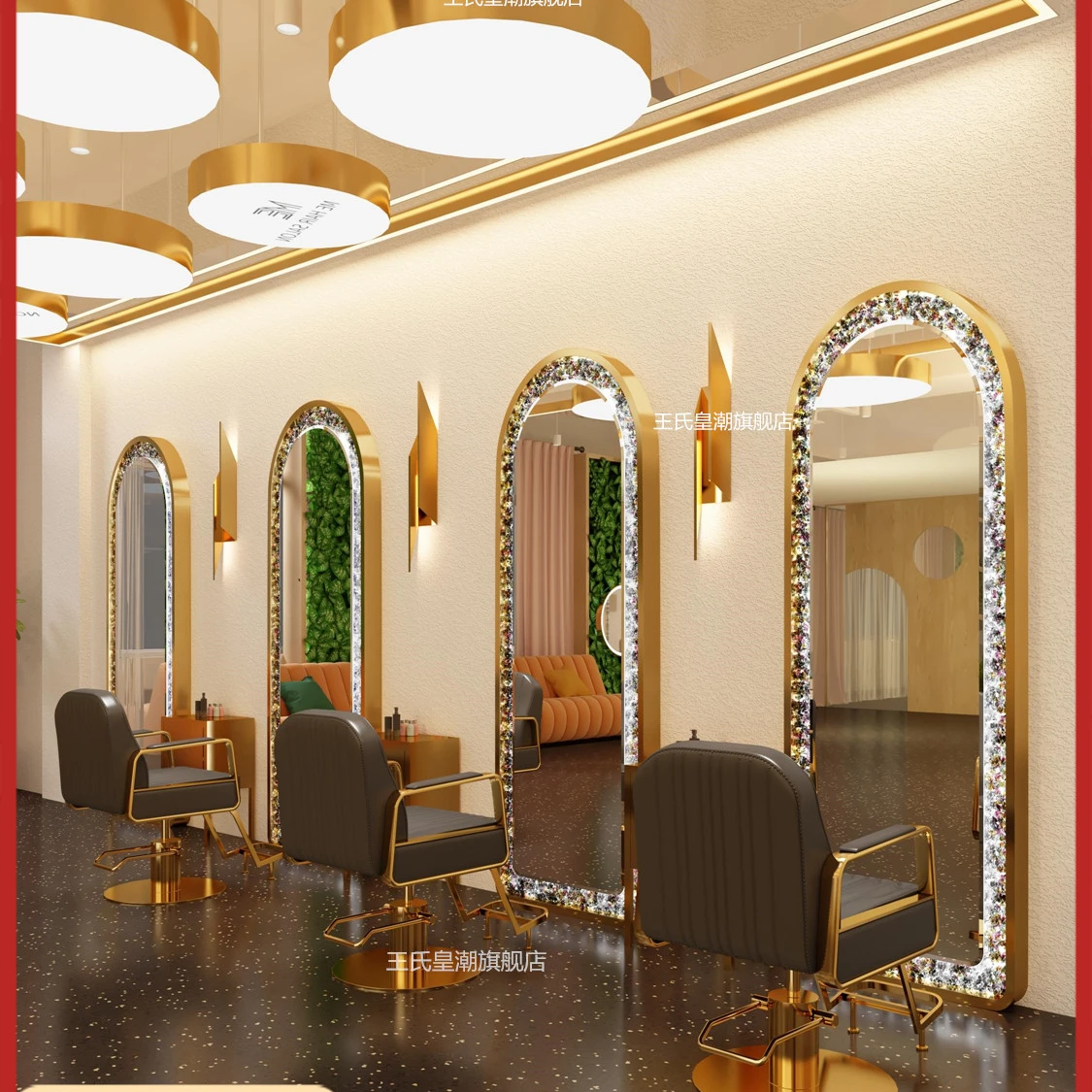 Barber shop mirror hair salon special single-sided hair cut mirror perm mirror