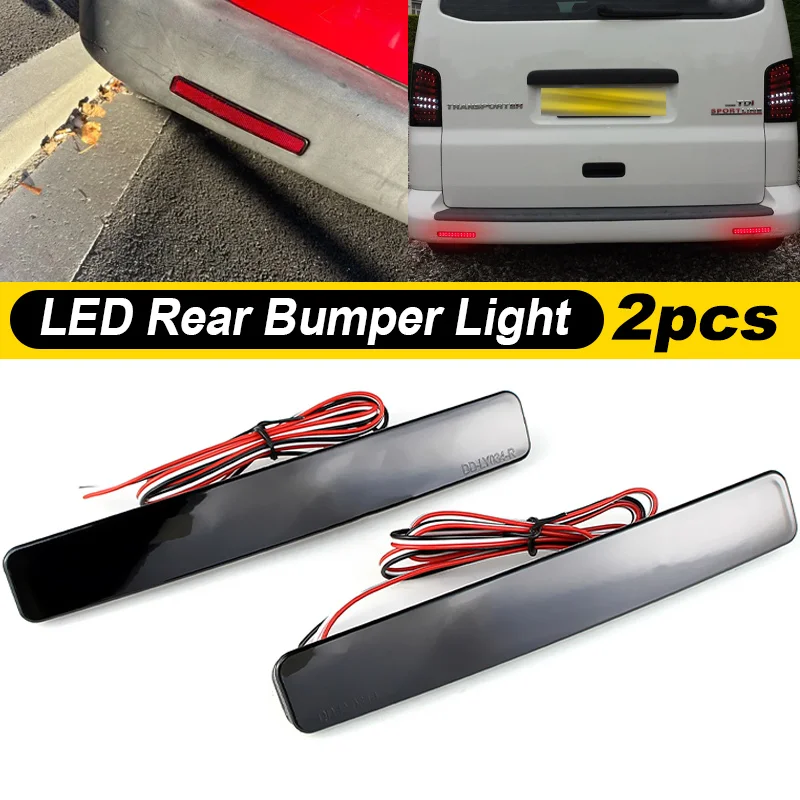 2 uds para Volkswagen T5 Transporter para VW Multivan Caravelle 2003-2011 Reflector de parachoques trasero luz LED lámpara de freno de parada trasera