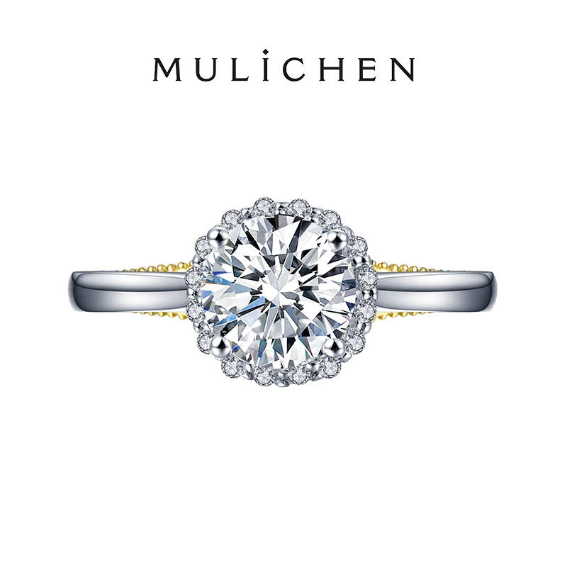 MULICHEN 18k Gold Plated Original 925 Sterling Silver Rings Woman 1ct Moissanite Diamond Wedding Rings Offers With Free Shipping