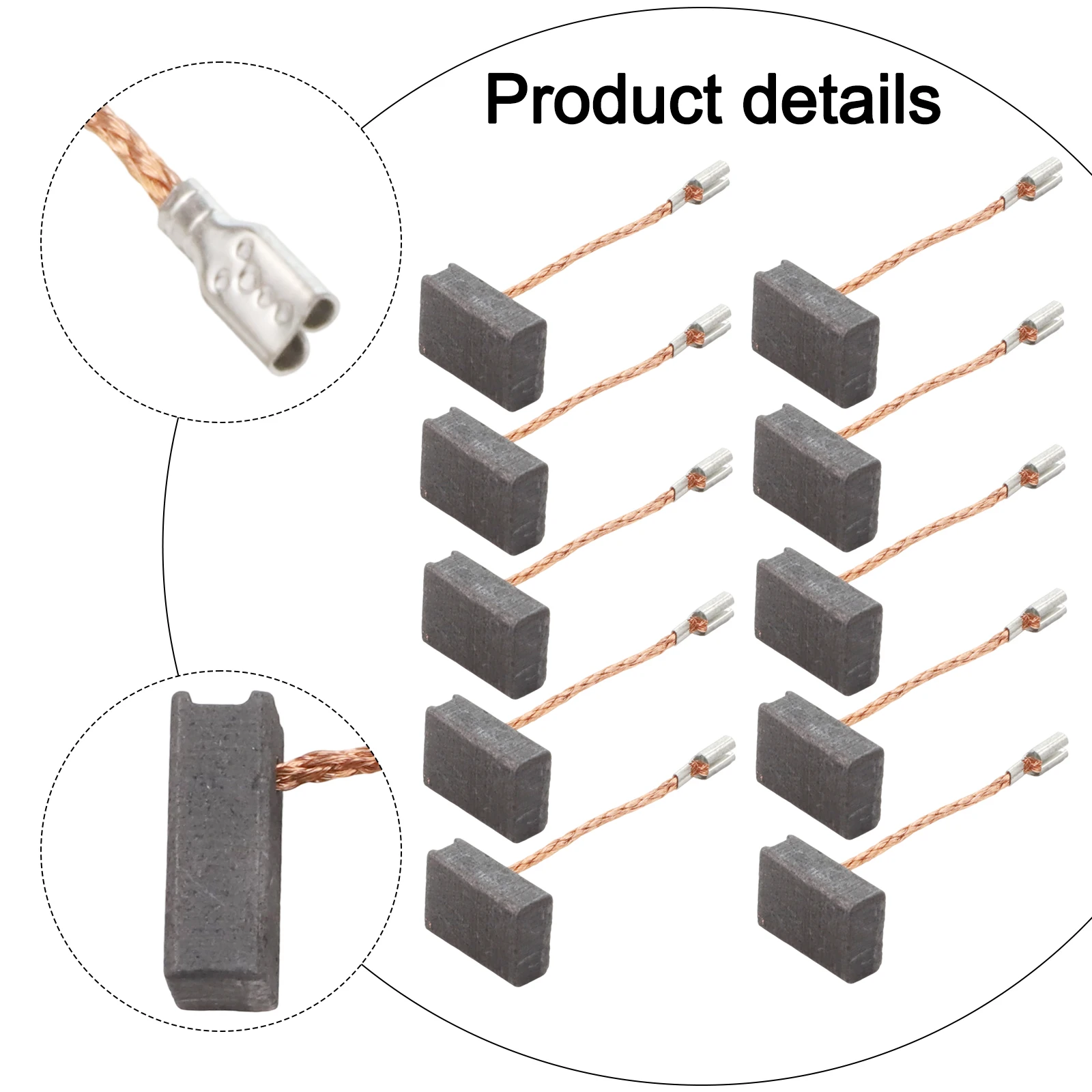 10pcs Carbon Brushes For Bosch GWS 17-125 CIE 6*11*15mm 1607000V37 Grinder Power Tool Accessories And Parts Carbon Brushes