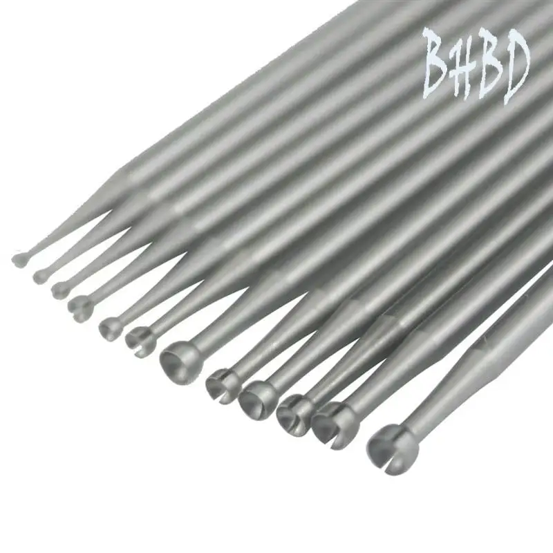 

BHBD-12 Pcs Open Mouth Cup Burr - 3/32In Shank Open Mouth Cup Shape Wire Rounder Bits Jewelry Setting Lapidary Making Bits
