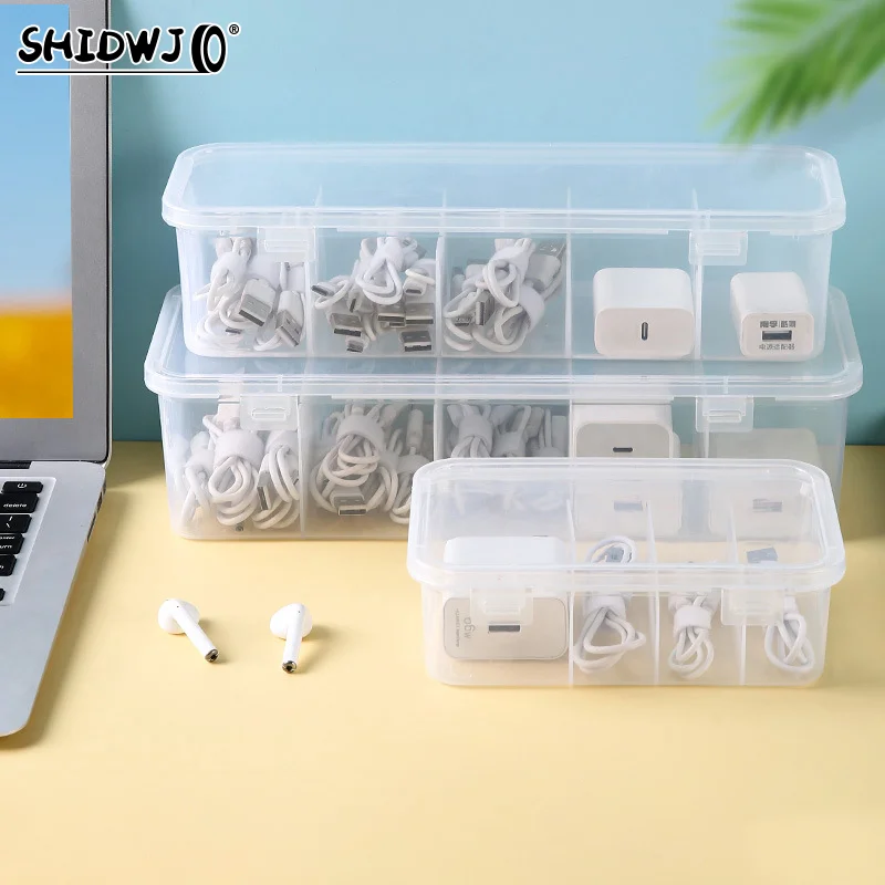 차량용 시스루 충전 케이블 정리함, 데이터 케이블 관리 박스, USB 보관함, 소형 책상 액세서리, 오거나이저 보관함