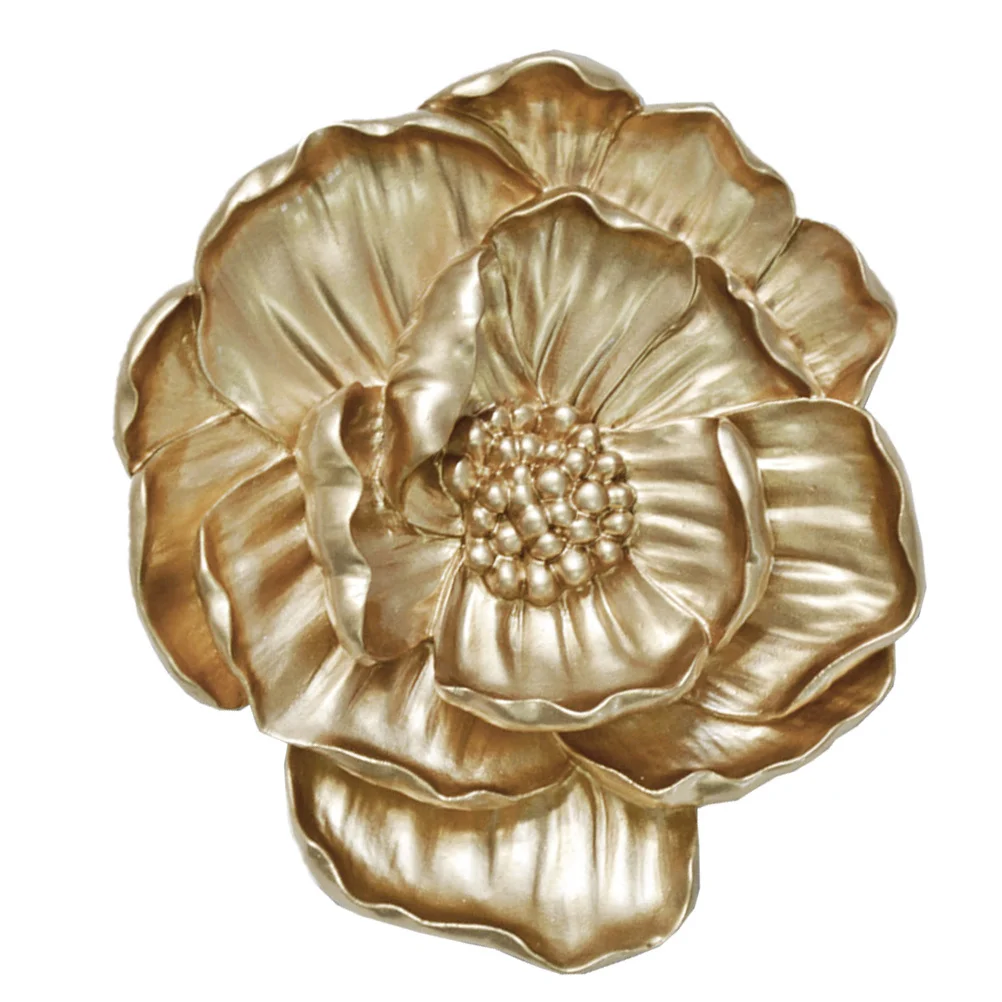 

1Pcs Golden Flower Wall Decoration European Style Background Adornment Flower Wall Decor Living Room Home Ornament Northern