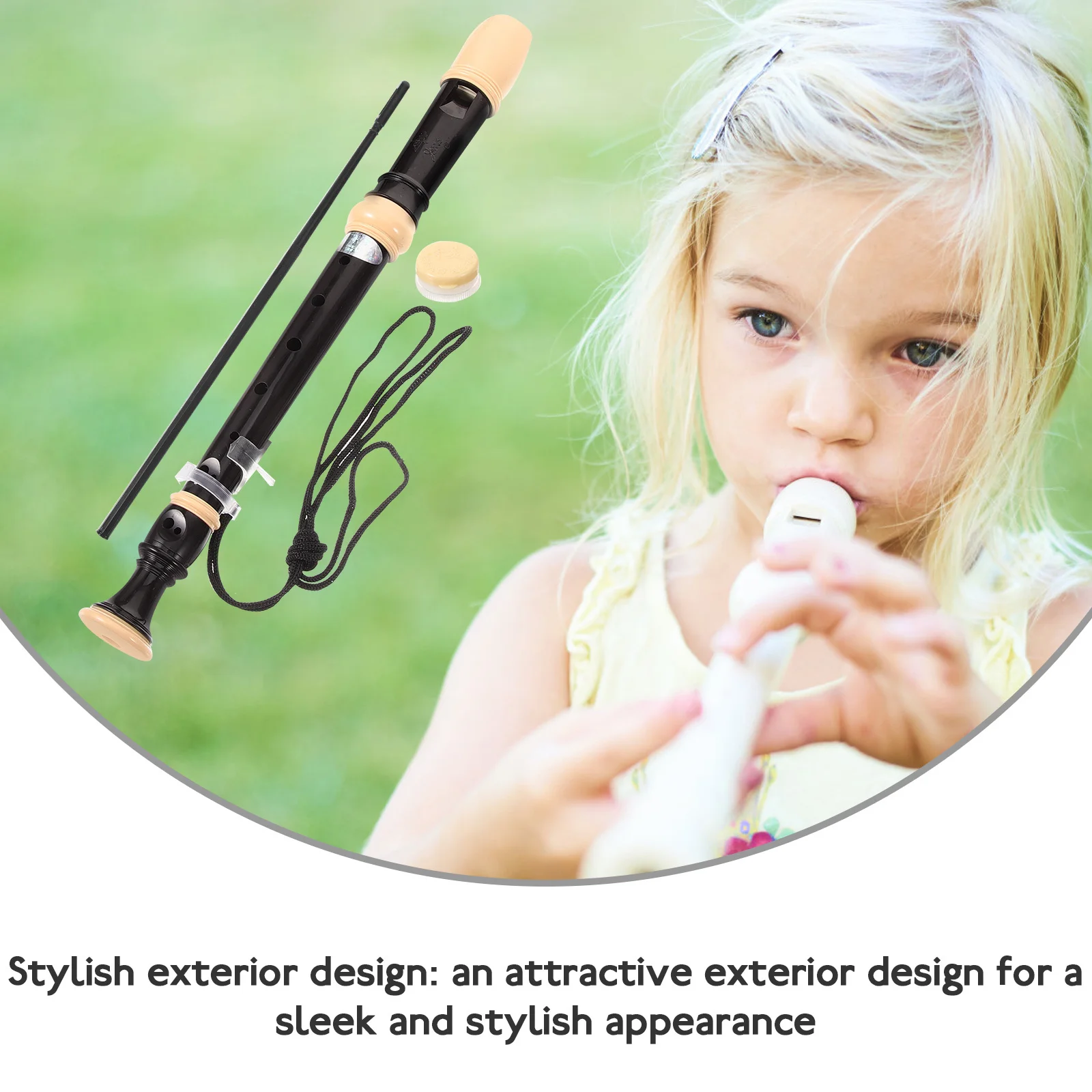 

1Set 8 Holes Resin Recorder Flute Durable Practice Instrument Stylish Recorder for Beginner Kids Teens Adults Kids Flute