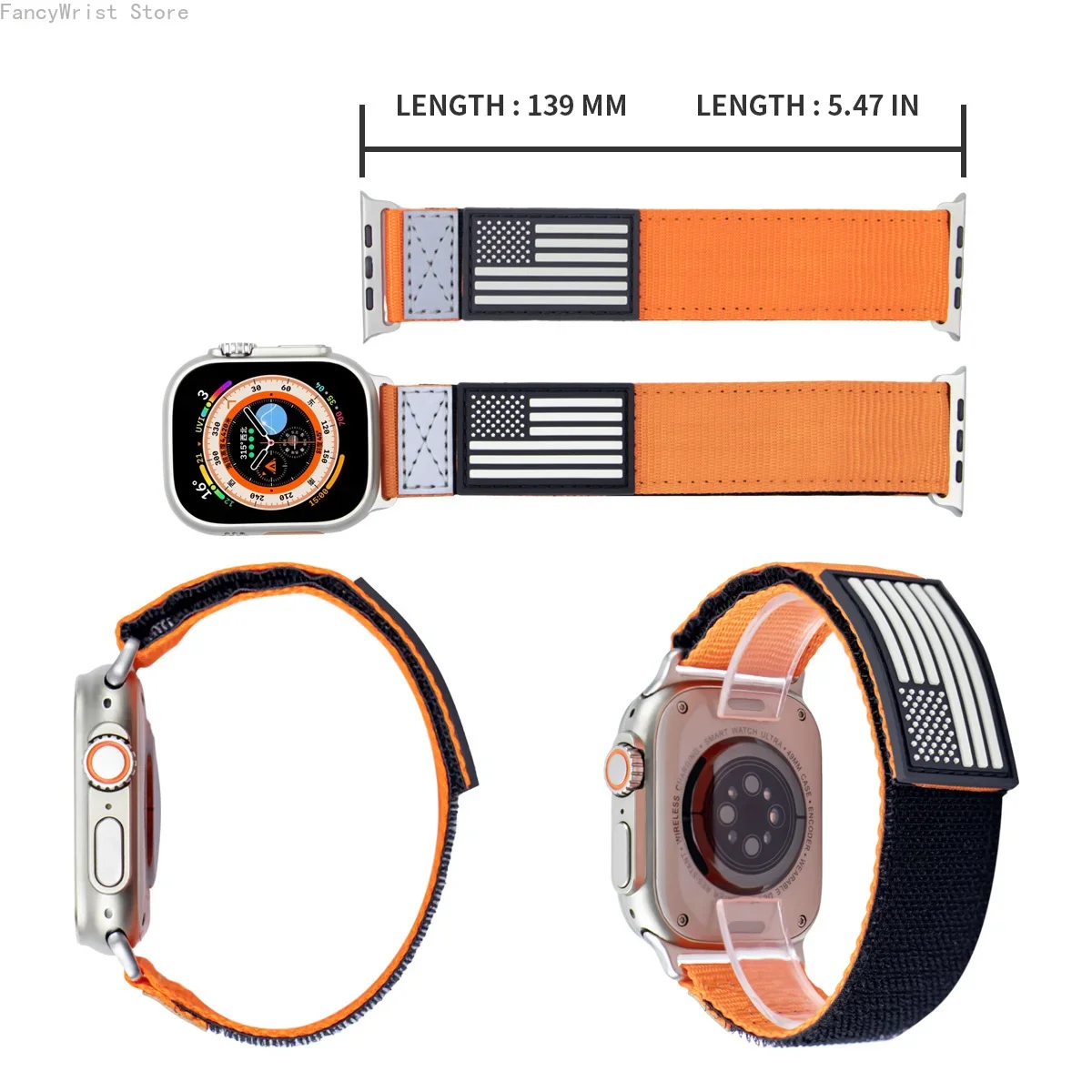 Correa de nailon para Apple Watch, pulsera deportiva de 44mm, 49mm, 40mm, 45mm, 41mm, 42mm, iwatch Series 8 se 7 6 5 4